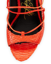 Lust For Life Demon Strappy Leather Sandal Red