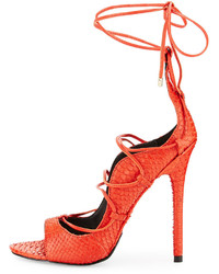 Lust For Life Demon Strappy Leather Sandal Red
