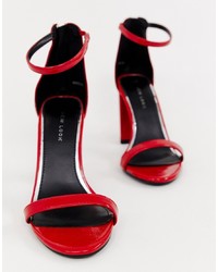 New Look Patent Block Heeled Sandal In Red