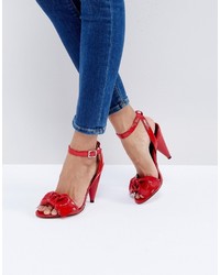 New Look Patent Bow Cone Heeled Sandal