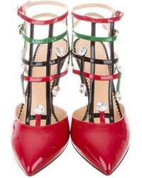 Charlotte Olympia Patent Leather Caged Sandals