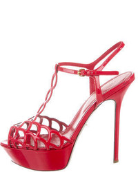 Sergio Rossi Patent Leather Cutout Sandals