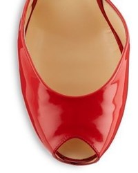 Giuseppe Zanotti Patent Leather Peep Toe Platform Sandals