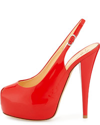 Giuseppe Zanotti Patent Leather Slingback Sandal Red