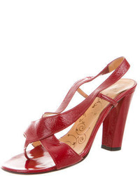 Tibi Patent Leather Slingback Sandals