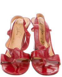 Tibi Patent Leather Slingback Sandals