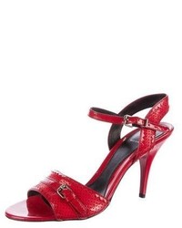 Fendi Perforated Patent Leather Sandals
