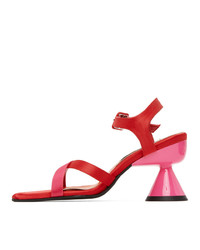 Paula Canovas Del Vas Red And Pink Diablo Heeled Sandals