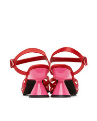 Paula Canovas Del Vas Red And Pink Diablo Heeled Sandals