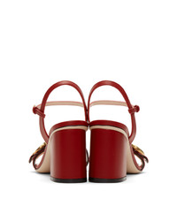Gucci Red Marmont Heeled Sandals
