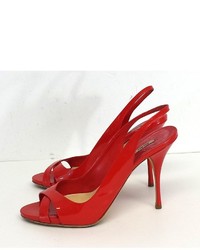 Miu Miu Red Patent Leather Sandal Heels