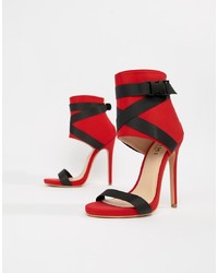 SIMMI Shoes Simmi London Jamilla Red Detail Stiletto Boots