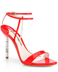 Webster Sophia Nicki Patent Leather Ankle Strap Sandals