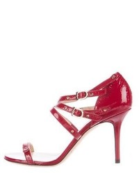Jimmy Choo Stud Accented Patent Leather Sandals