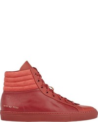 Common Projects Achilles High Top Sneakers Red