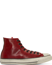 John Varvatos Converse By Red Leather Chuck Taylor High Top Sneakers