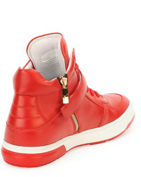 Salvatore Ferragamo Ferragamo Nayon High Top Sneaker With Side Gancini Red