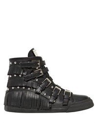Giuseppe Zanotti 30mm Fringed Leather High Top Sneakers
