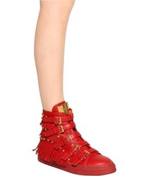 Giuseppe Zanotti 30mm Fringed Leather High Top Sneakers