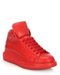 Alexander McQueen Leather High Top Sneakers