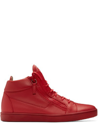 Giuseppe Zanotti Red Brek High Top Sneakers