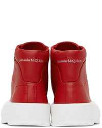 Alexander McQueen Red Deck Plimsoll High Top Sneakers