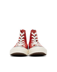 Converse Red Leather Chuck 70 Hi Sneakers