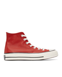 Converse Red Leather Chuck 70 Hi Sneakers