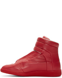 Maison Margiela Red Leather Future High Top Sneakers