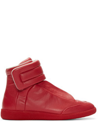 Maison Margiela Red Leather Future High Top Sneakers