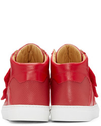 MM6 MAISON MARGIELA Red Leather High Top Sneakers