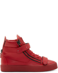 Giuseppe Zanotti Red London Birel High Top Sneakers