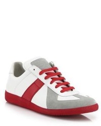 Maison Margiela Replica Low Top Two Toned Leather Sneakers