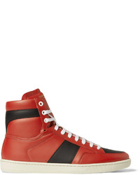 Saint Laurent Sl10h Leather High Top Sneakers