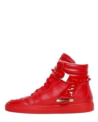 D-S!de Spikes Patent Nappa High Top Sneakers