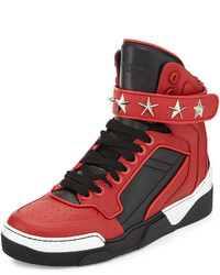 Givenchy Tyson Star High Top Sneaker Blackred