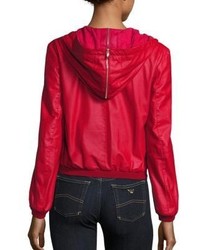 Armani Collezioni Hooded Leather Jacket