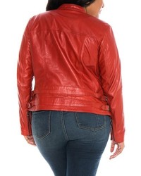 Moto Slink Jeans Fitted Leather Jacket
