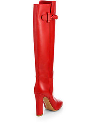 Valentino Leather Knee High Boots