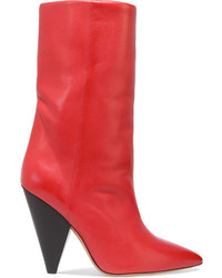 Isabel Marant Lexing Leather Knee Boots Red