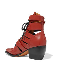 Chloé Rylee Cutout Leather Ankle Boots