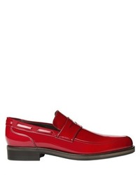 Jimmy Choo Brushed Leather Pointed Penny Loafers
