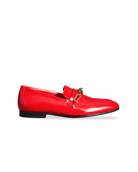 Burberry Link Detail Patent Leather Loafers
