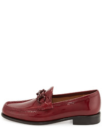 Salvatore Ferragamo Mason Patent Leather Loafer Opera Red
