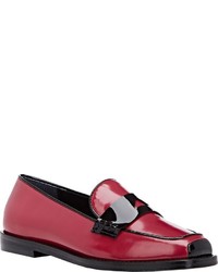 Opening Ceremony Mixed Material Penny Loafers Red