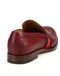 Gucci Strand Penny Web Leather Loafers