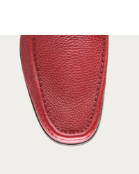 Bally Tesly Red Leather Loafer With Stripe