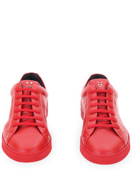 Fendi Face Leather Low Top Sneaker Red