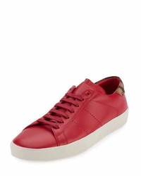 Saint Laurent Leather Low Top Sneaker Red