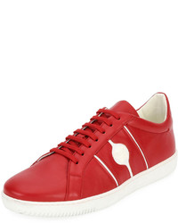 Versace Medusa Leather Low Top Sneakers Red